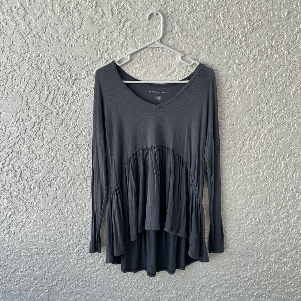 Gray, baby doll long sleeve